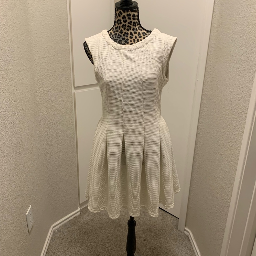 Hot & Delicious Cream Textured Mini Dress